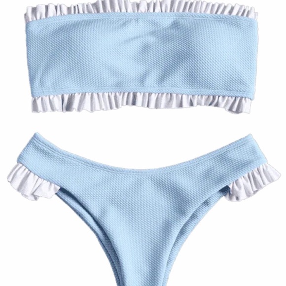 ruffle bandeau bikini set